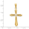 14k Yellow Gold Polished Solid Cross Pendant