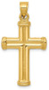 14k Yellow Gold Hollow Cross Pendant C3657