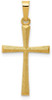 14k Yellow Gold Textured and Polished Latin Cross Pendant XR1438