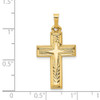 14k Yellow Gold Brushed and Polished Latin Cross Pendant XR1432