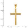 14k Yellow Gold Diamond-Cut Latin Cross Pendant D3568