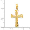 14k Yellow Gold Diamond-Cut Latin Cross Pendant K6167