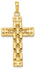 14k Yellow Gold Polished Panther Style Cross Pendant