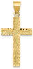 14k Yellow Gold Diamond-Cut Cross Pendant C4098