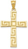 14k Yellow Gold Greek Key Cross Pendant