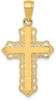 14k Yellow Gold Lace Trim Cross Pendant