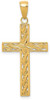 14k Yellow Gold Rope Cross Pendant