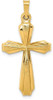 14k Yellow Gold Textured and Polished Passion Cross Pendant XR1423