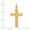 14k Yellow Gold Polished and Textured Passion Cross Pendant