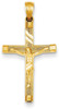 14k Yellow Gold Diamond-Cut Fancy Tipped Crucifix Pendant