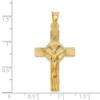 14k Yellow Gold Polished Satin and Diamond-Cut Crucifix Pendant K5542