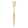 14k Yellow Gold Polished Satin and Diamond-Cut Crucifix Pendant K5557