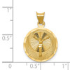 14k Yellow Gold Polished and Diamond-Cut Corpus Circle Pendant K5618