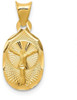 14k Yellow Gold Polished and Diamond-Cut Corpus Oval Pendant K5606