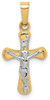 14k Yellow Gold Polished Inri Rounded Crucifix Pendant
