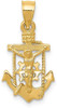 14k Yellow Gold Polished Mariner Crucifix Pendant