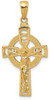 14k Yellow Gold Polished Celtic Crucifix Pendant