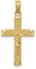 14k Yellow Gold Beveled Tipped Crucifix Pendant