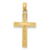 14k Yellow Gold Beveled Tipped Crucifix Pendant