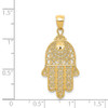 14k Yellow Gold Diamond-Cut Filigree Chamseh Pendant