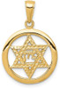 14k Yellow Gold Jewish Chi In Star Of David Pendant