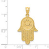 14k Yellow Gold Hamsa with Star Of David Pendant