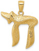 14k Yellow Gold Jewish Chi (Long Life) Pendant