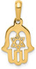 14k Yellow Gold Star Of David Chamseh Pendant