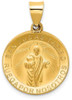 14k Yellow Gold Polished & Satin Hollow Spanish St. Jude Thaddeus Medal Pendant