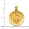 14k Yellow Gold Polished and Satin St. Francis Of Assisi Medal Pendant XR1325