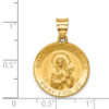 14k Yellow Gold Polished and Satin St. Catherine Hollow Medal Pendant