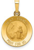 14k Yellow Gold Polished and Satin St. Francis Medal Pendant XR1321