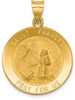 14k Yellow Gold Polished and Satin St. Francis Medal Pendant XR1323