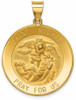 14k Yellow Gold Polished and Satin St. Michael Medal Pendant XR1365