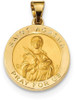 14k Yellow Gold Polished and Satin St. Agatha Hollow Medal Pendant