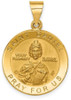 14k Yellow Gold Polished and Satin St. Daniel Hollow Medal Pendant
