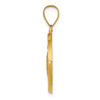 14k Yellow Gold Polished and Satin St. Rocco Hollow Medal Pendant