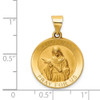 14k Yellow Gold Polished and Satin St. Rita Hollow Medal Pendant