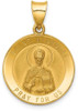 14k Yellow Gold Polished and Satin St. Nicholas Medal Pendant