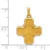 14k Yellow Gold Polished and Satin Four Way Medal Pendant