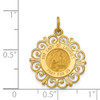 14k Yellow Gold Our Lady Of Lourdes Medal Pendant