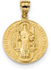 14k Yellow Gold San Benito 2 Sided Round Pendant