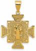 14k Yellow Gold San Benito 2-Sided Cross Pendant