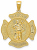 14k Yellow Gold Large St. Florian Badge Pendant