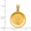 14k Yellow Gold Polished and Satin Hollow Divino Nino Round Medal Pendant XR1669