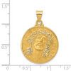 14k Yellow Gold Head Of Christ Medal Round Pendant