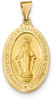 14k Yellow Gold Polished and Satin Hollow Spanish Miraculous Medal Pendant