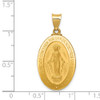 14k Yellow Gold Polished and Satin Hollow Spanish Miraculous Medal Pendant