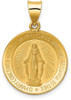 14k Yellow Gold Polished and Satin Miraculous Medal Pendant XR1273