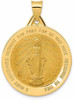 14k Yellow Gold Polished and Satin Miraculous Medal Pendant XR1275